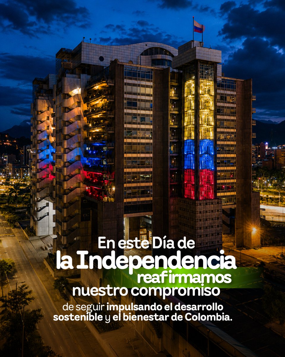 EPMestamosahi's tweet photo. Cada día trabajamos por un país a través de acciones que generan bienestar, impulsan el desarrollo y protegen los recursos que nos dan vida.

En el Día de la Independencia reafirmamos nuestro compromiso por seguir construyendo juntos una mejor Colombia. https://t.co/8VQuu819aH