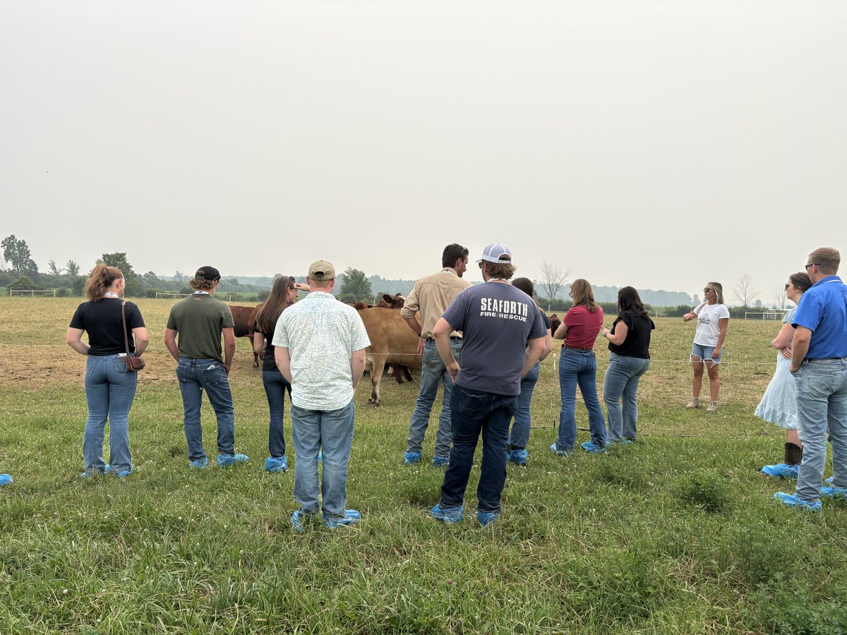 BeefFarmersON's tweet photo. We kicked off the OBYA tour today with a visit to J&amp;J Miller Farms. Josh and Jody are first generation farmers who shared their story and lessons they’ve learned in establishing their farm. https://t.co/LceYlcrTOR