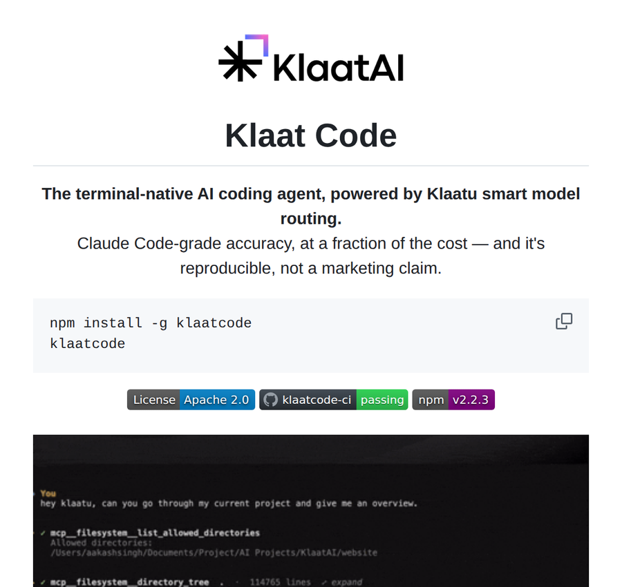RepoGems's tweet photo. 🚀 Open-source AI coding agent for terminal with Claude Code-grade accuracy.

See link below 👇 https://t.co/DU7mnjo17m