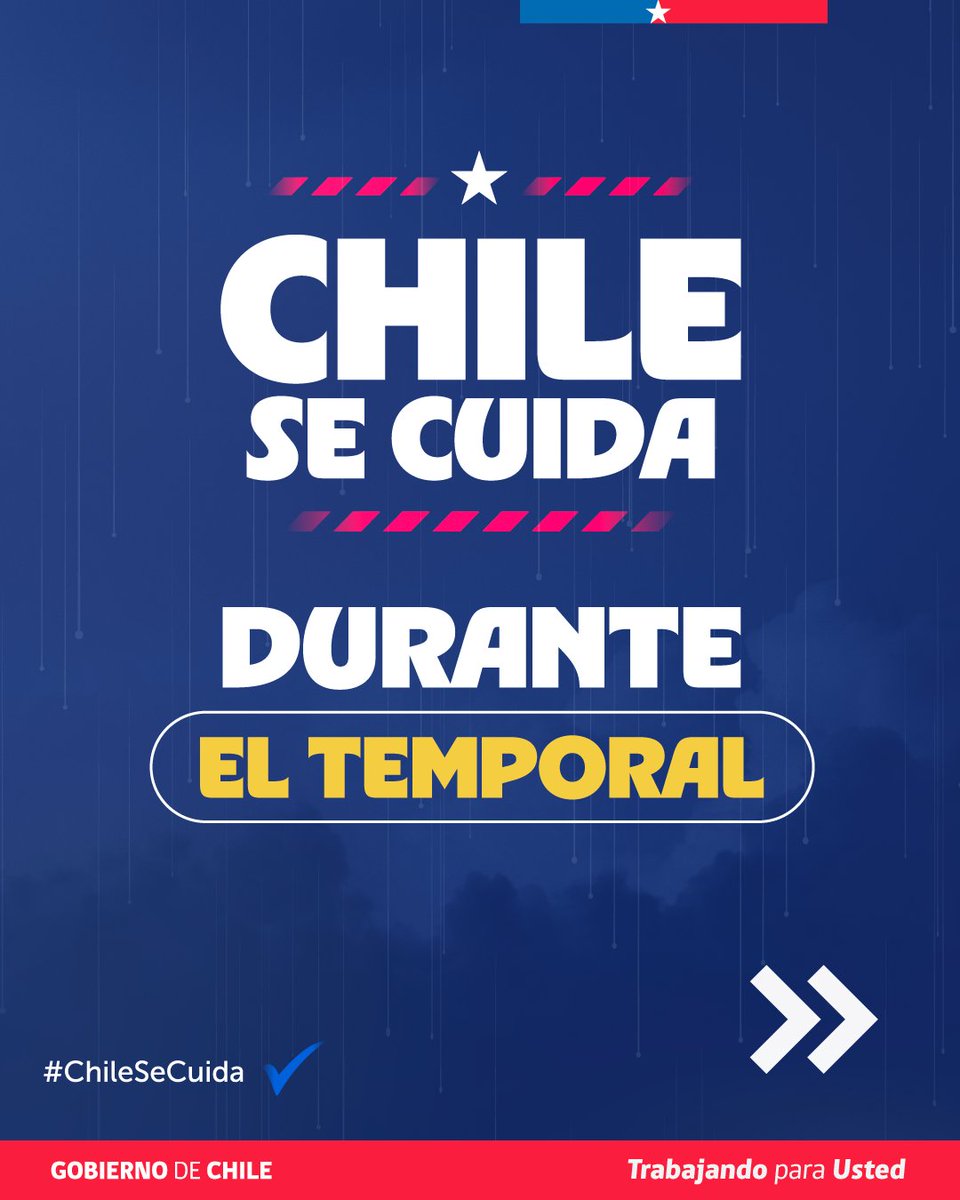 AgroClimaticoCL's tweet photo. 🌧️Algunas recomendaciones para seguir cuidándose durante las lluvias.
#ChileSeCuida

@MinagriCL @Sub_Agricultura @Senapred @meteochile_dmc https://t.co/BqbaX9ANvO