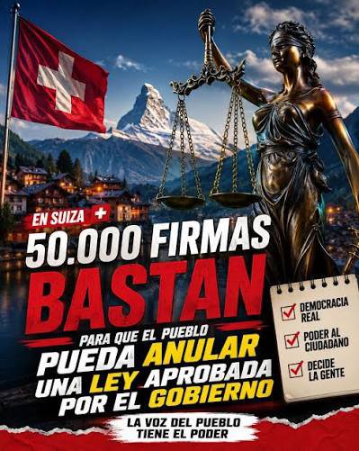 javigonza2016's tweet photo. 50.000 firmas permiten obligar a que una ley sea sometida a referéndum, y si la mayoría de los votantes la rechaza, la ley queda sin efecto. 

Con 100.000 firmas pueden presentar una iniciativa popular para modificar la Constitución. También se realiza una votación nacional. https://t.co/0etdDZu1su