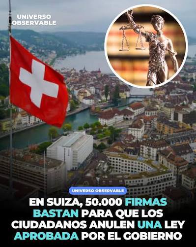 javigonza2016's tweet photo. 50.000 firmas permiten obligar a que una ley sea sometida a referéndum, y si la mayoría de los votantes la rechaza, la ley queda sin efecto. 

Con 100.000 firmas pueden presentar una iniciativa popular para modificar la Constitución. También se realiza una votación nacional. https://t.co/0etdDZu1su