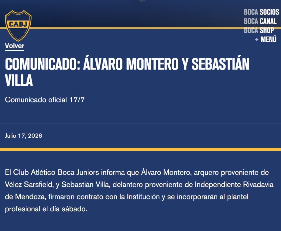 la12tuittera's tweet photo. 🚨ÚLTIMO MOMENTO | #Boca anunció las contrataciones de SEBASTIÁN VILLA y ÁLVARO MONTERO. https://t.co/rSB5XBmkgx