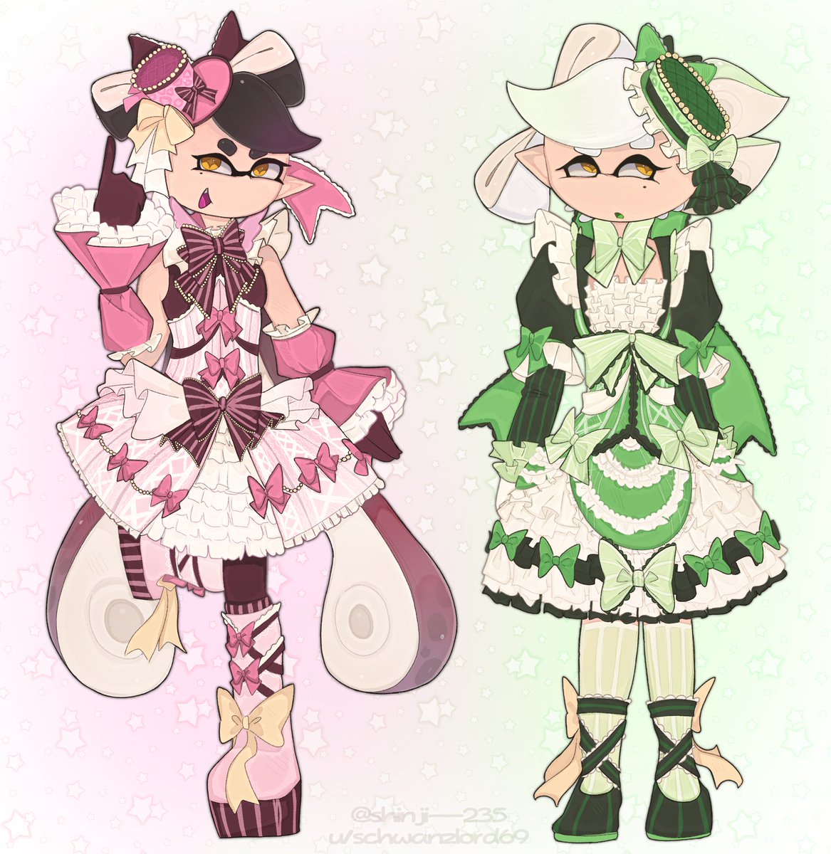 Shinji__235's tweet photo. Since Im to Lazy to watermark my recent af attacks Here are some older Lolita splatoon Artworks!! #splatoon #splatoon2 #lolita #fypシ゚viral #magismaniscoklat #pearl #marie #callie https://t.co/CoZmxshbId