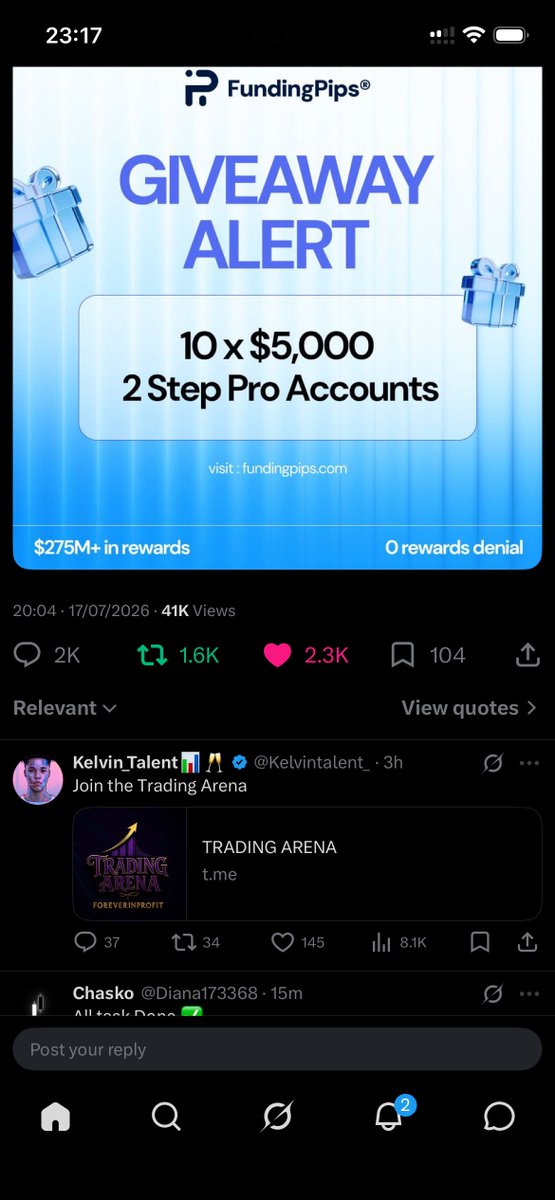psalmsthar's tweet photo. @Kelvintalent_ @fundingpips @ShashtradesGC Done https://t.co/J69jGICF8H
