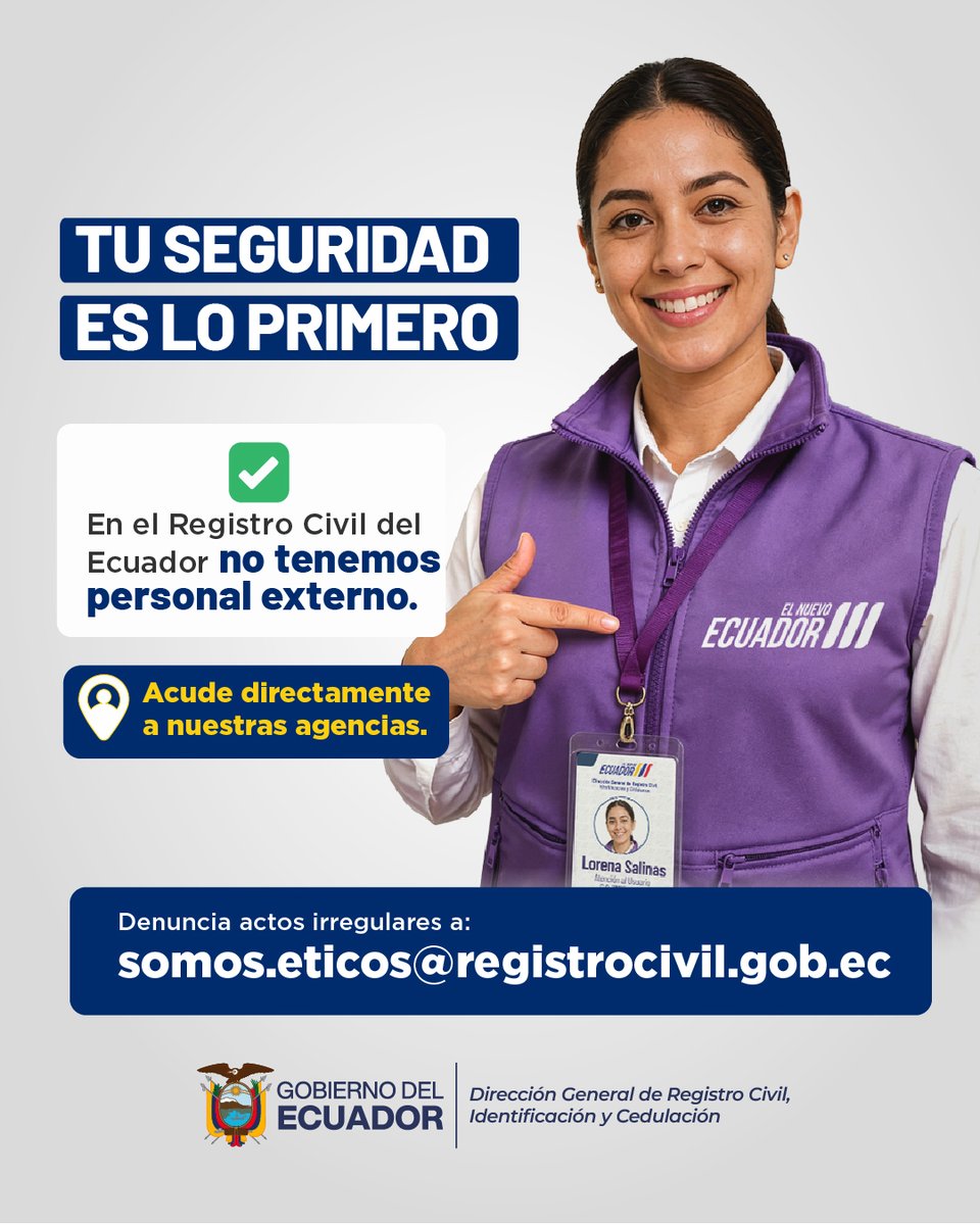 RegistroCivilec's tweet photo. ¿Alguien te ofreció un turno por Facebook o WhatsApp? ¡Es un engaño! 📲

No tenemos personal externo. Todo el proceso se hace dentro de nuestros puntos de atención sin agendamiento de turno o en la Agencia Virtual.
¡Ven y compruébalo!

#NoMásTramitadores https://t.co/omIDViJBVg