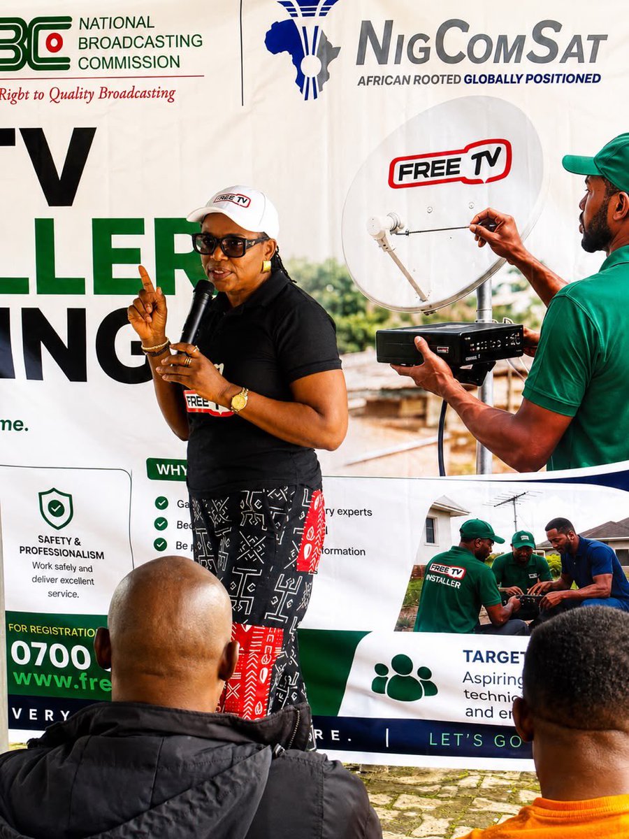 nbcgovng's tweet photo. 𝐍𝐁𝐂, 𝐍𝐈𝐆𝐂𝐎𝐌𝐒𝐀𝐓 𝐓𝐑𝐀𝐈𝐍 𝐅𝐑𝐄𝐄𝐓𝐕 𝐈𝐍𝐒𝐓𝐀𝐋𝐋𝐄𝐑𝐒 𝐈𝐍 𝐈𝐁𝐀𝐃𝐀𝐍

The National Broadcasting Commission (NBC), in collaboration with the Nigerian Communications Satellite (NIGCOMSAT), has organized a capacity-building training programme for FreeTV …. https://t.co/6M7NxT1sth