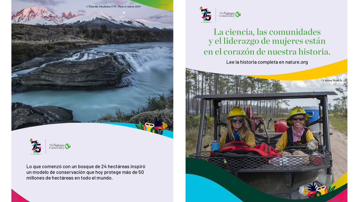 TNCLatinAmerica's tweet photo. Una mujer decidió actuar. Y su comunidad cambió la historia de la conservación.
Lo que comenzó con la protección de 24 hectáreas de un río ayudó a inspirar un modelo que hoy protege más de 50 millones de hectáreas en todo el mundo.
https://t.co/QEhRmEGrB8
#TNC75Años https://t.co/CUvlp1uh68
