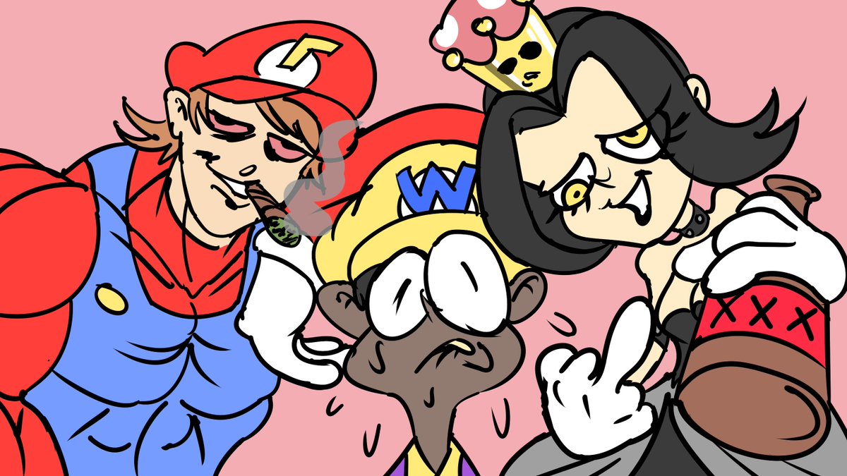 MangoOverdose's tweet photo. Thumbnail I did in 2025 for a playthrough of Mario 64 with my friends @d4nj1n &amp; Tempu! Link in bio if you're interested.

#mario #mario64 #mario64coop #cartoon #art #nintendo #nintendo64 #n64 #retro #gaming https://t.co/Jw1aaBCoME