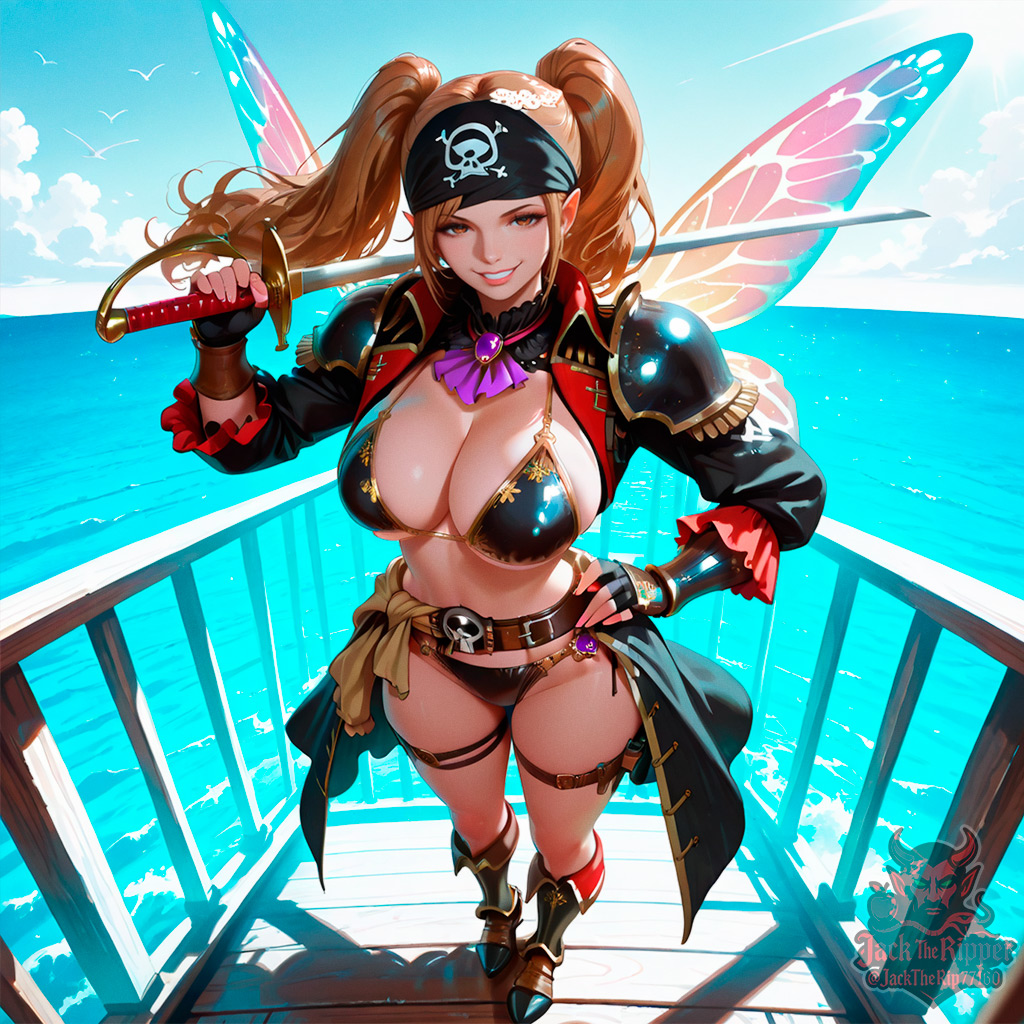 JackTheRip77160's tweet photo. "🤖 Time to hit the seas, boss!"
Yooo-hoooo!!! Come on, Pudding!! 🏴☠️🏴☠️
#BikiniarmorfridayAI by @Jennyyjennyy_05 & @theway2377 + #FaeFriday by @Alaryn_Heart
#AIart #StableDiffusion #DigitalArt #AIArtists #SFW https://t.co/CQyyp5vSsm