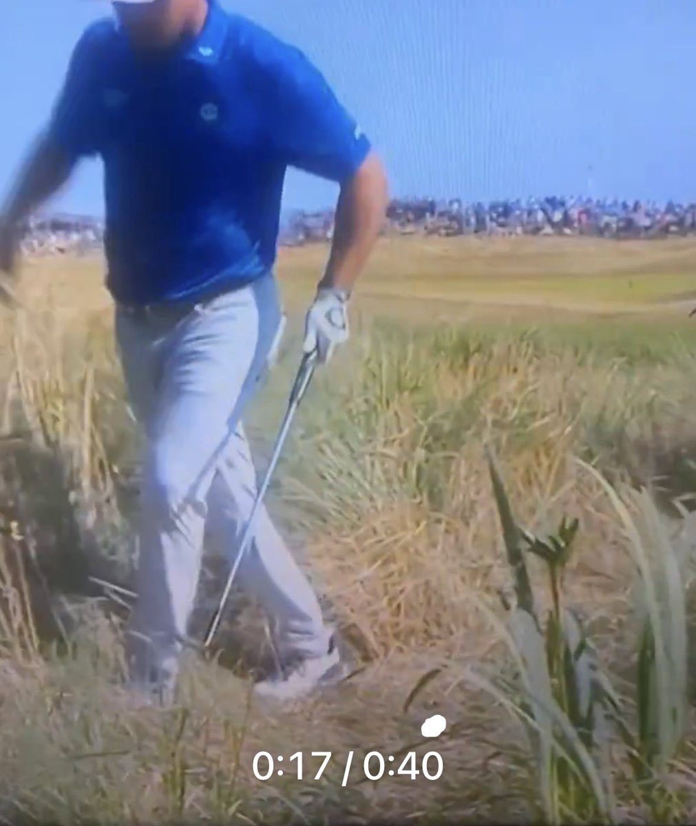 DKSports77's tweet photo. Here is where the Ball is and how far behind the ball he stepped. No way this improved his lie. https://t.co/KzF59E4Mef
