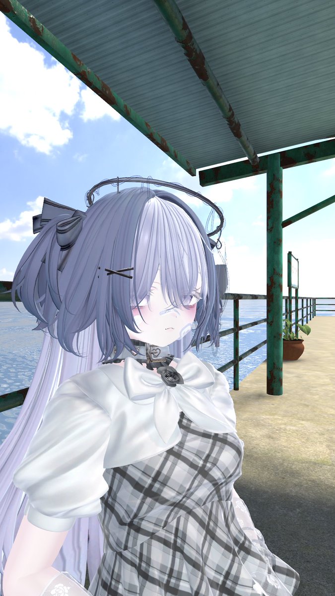 poyo_vr's tweet photo. サイドだけ光の当たり方によって異様に暗くなるんですけどこれどうしたらいいんですか😇😇 https://t.co/6um00wGwk8