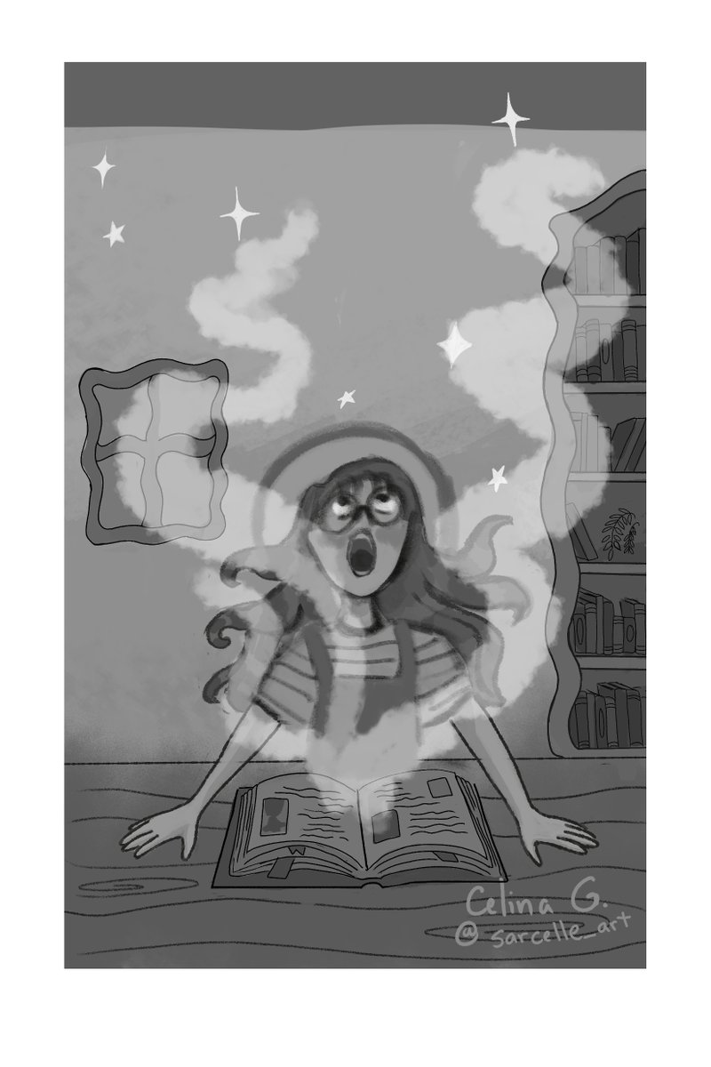 sarcelle_art's tweet photo. A young girl accidentally unleashes magic from an ancient book. (Definitely would like to develp this illustration further! Maybe I'll wrtite this book eventually) #childrensbook #bookillustration #middlegradeillustration #kidlit #childrensbookillustration  #illustration https://t.co/4MvGd9sOwQ