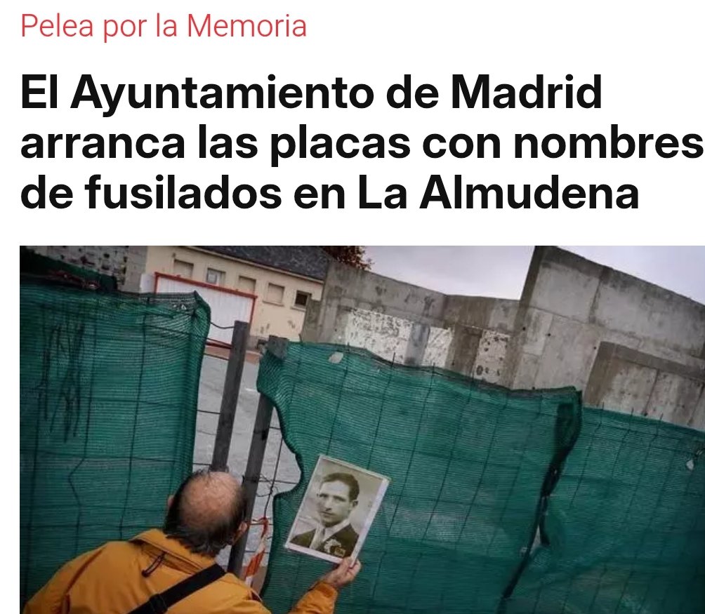 MaIsabelDorado's tweet photo. El Dictador mandó fusilar a 3000 SERES HUMANOS en el muro del Cementerio, y tú @AlmeidaPP_ ARRANCASTE sus NOMBRES
Él quiso que se les OLVIDASE, y tú le secundaste
Vuestros intentos de BORRAR SU MEMORIA, L@s Nadie en Lucha @antolinpulido1 @MPilarcuca y más los IMPEDIREMOS
REPÓNLOS https://t.co/VOde30MYID