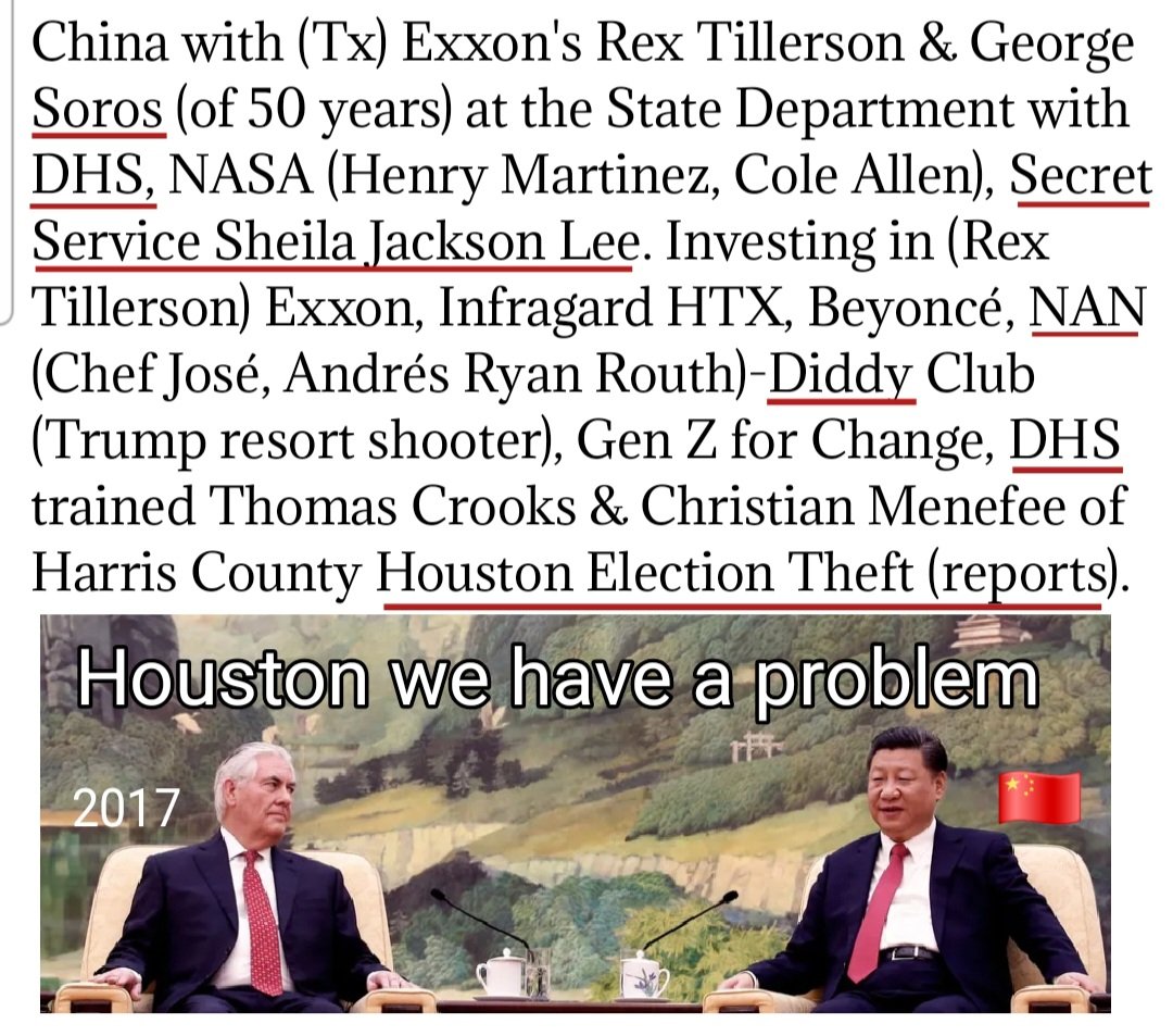NicoMichelliTI's tweet photo. Menefee with Soros backed Sean Teare protecting election theft fraudsters. Backed by Sheila Jackson Lee, CAIR, NAN. Rex Tillerson with China, Soros &amp; Sheila Jackson Lee at State Department. https://t.co/9wxAssfEpl