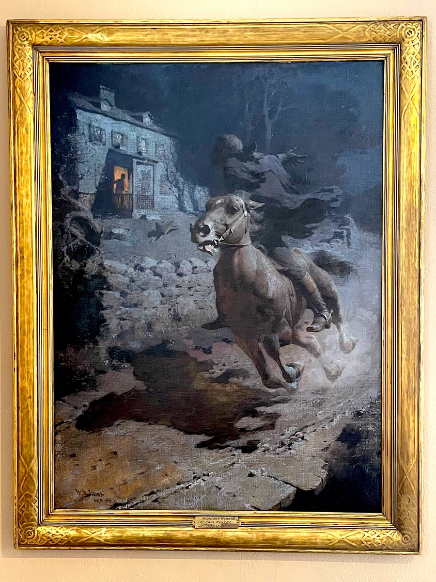 OldNorth1723's tweet photo. William Robinson Leigh's famous 1917 painting "The Midnight Ride of Paul Revere" is now on display in our gift shop! 

The painting was recently restored by our friends at Gianfranco Pocobene Studio. https://t.co/GfFrnT78nq
