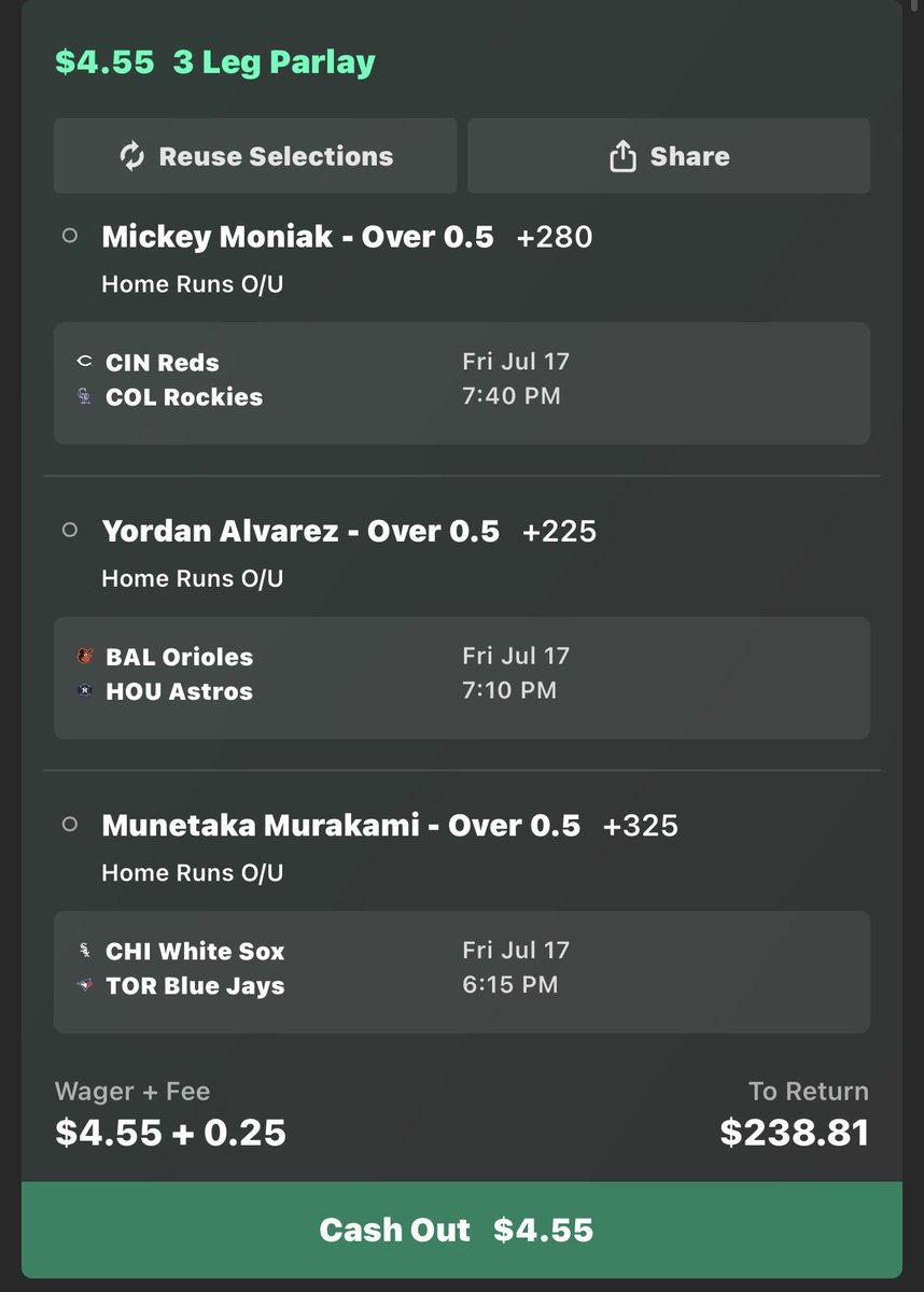WickkPicks's tweet photo. 🚨HR LOTTO🚨
#mlb #picks https://t.co/GxDcOlHotY