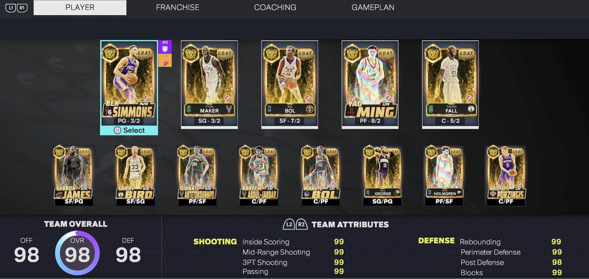 himothy503's tweet photo. Today has been UNREAL! The big 3 is complete after pulling Tacko. Spent $100 total today and ended up with Tacko, Thon, Bol Bol, Ben Simmons, and Larry Bird. Now time to enjoy these guys for 1 more month 😂 @KASHMONEYJ1 @Wtness2K @Sauceoneup @Curr #NBA2K #MyTeam https://t.co/mkjwo8uDg1