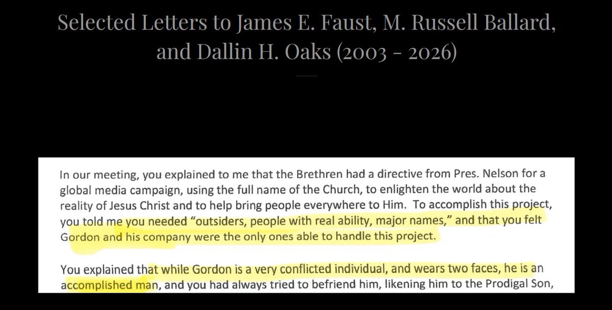 ldsabuse's tweet photo. NEW: LETTERS TO LDS APOSTLES REGARDING SEXUAL PREDATOR GORDON BOWEN REVEALED

We are going to move slowly here, as victim and source privacy and security is priority number one, but today we are happy to be able to begin sharing with you exactly what Mormon apostles James E. Faust, M. Russell Ballard, and Dallin H. Oaks knew about Gordon Bowen, when they knew it, and their reasoning as to why they chose to continue to employ a man who stole from the church, abused members, and desecrated the name of Jesus Christ by writing homo-erotic stories about being mounted by our Lord and Savior.

We appreciate your patience as we rolll this new part of the site out for public consumption.