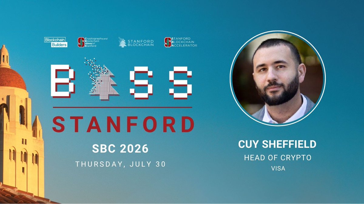 StanfordSBA's tweet photo. 🚨BASS Speaker Announcement🚨
@cuysheffield Head of Crypto of @Visa https://t.co/5duq2I7y8G