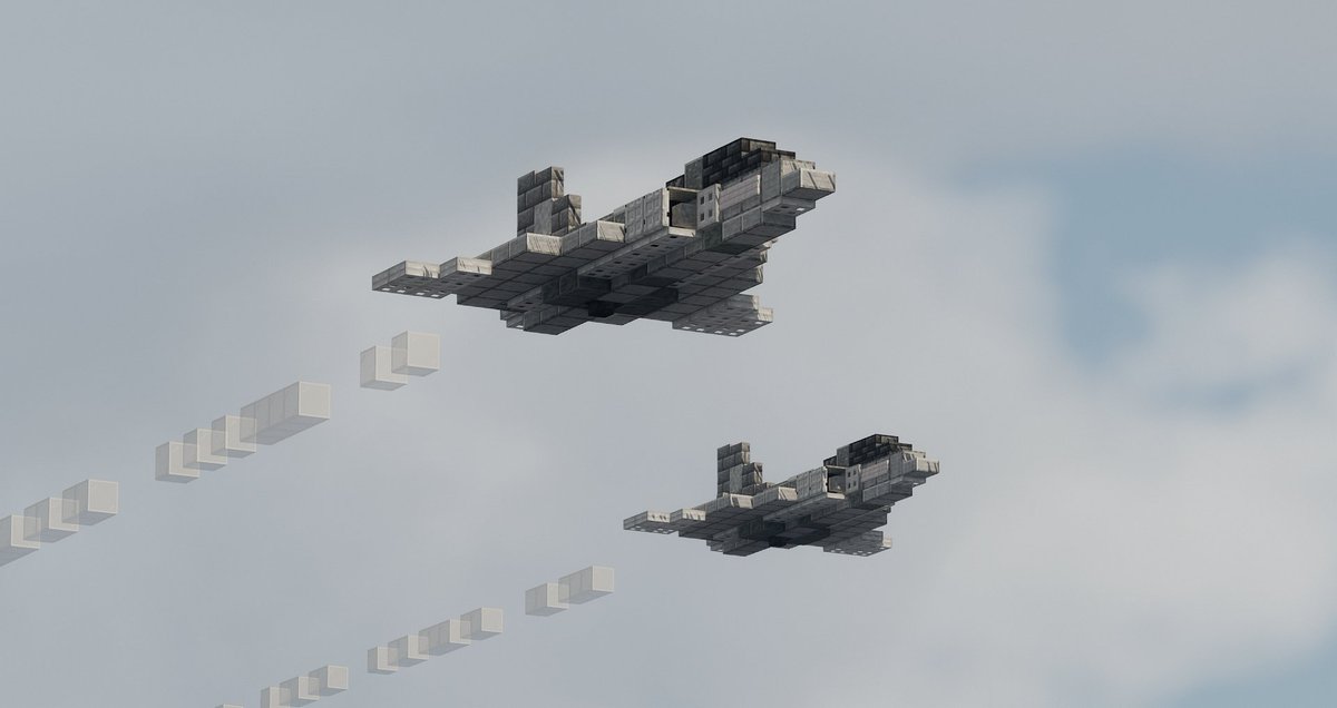 nanodog14's tweet photo. F-99 "Night Lancer"s in formation #minecraft #military #aviation https://t.co/bfaPJVhJST