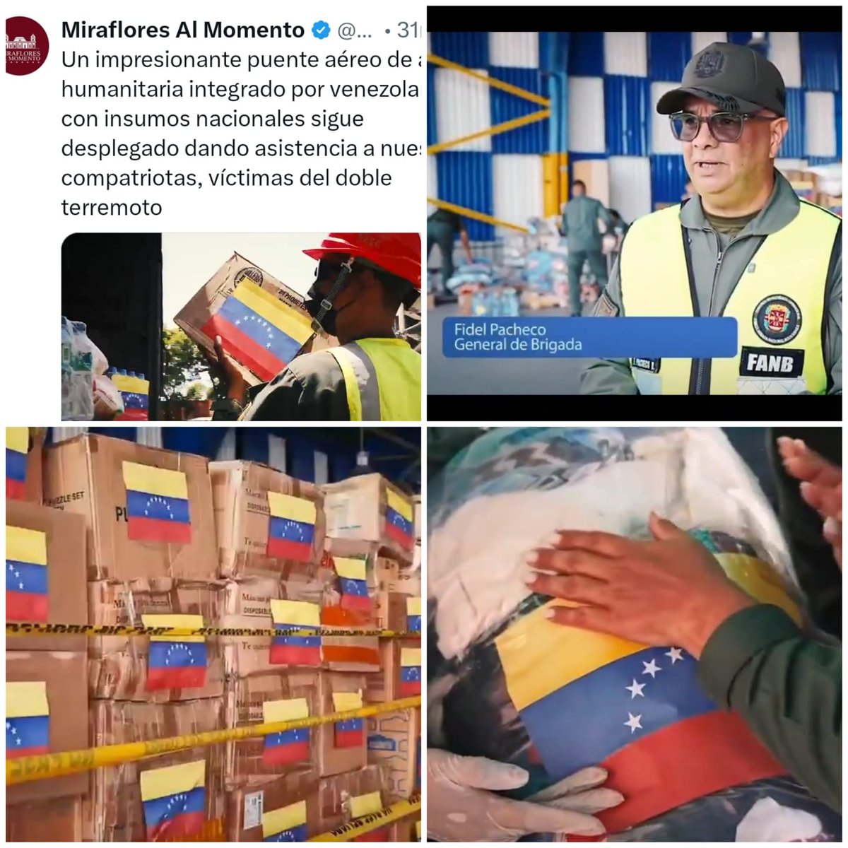 maibortpetit's tweet photo. El régimen convierte la ayuda humanitaria en una herramienta de propaganda. Destina recursos para colocar la bandera nacional en cada bolsa, caja o suministro y luego difunde esas imágenes en sus propios medios como parte de una campaña para atribuirse el mérito de una obligación básica del Estado.
La asistencia a las víctimas de un terremoto no debería ser un acto de propaganda política. Es dinero público destinado a atender a su propio pueblo, por lo que gastar recursos adicionales en identificar cada ayuda con fines de promoción resulta innecesario cuando la prioridad debería ser aliviar el sufrimiento de los afectados.