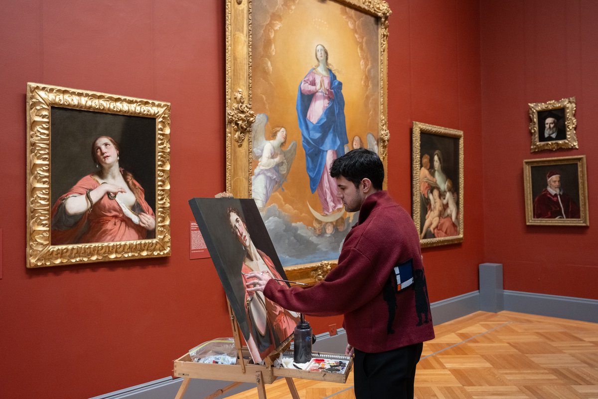 metmuseum's tweet photo. Set up your studio at The Met! 🎨

For more than 150 years, artists have come to The Met to study, reinterpret, and learn from works in the Museum's collection through the Copyist Program. Whether you work in drawing, painting, sculpture, or another medium, the program offers dedicated time and space for close looking and creative exploration.

Applications for Fall 2026 are open through Friday, July 31. Learn more and apply → https://t.co/CQF4zv457D
———
📸 Filip Wolak