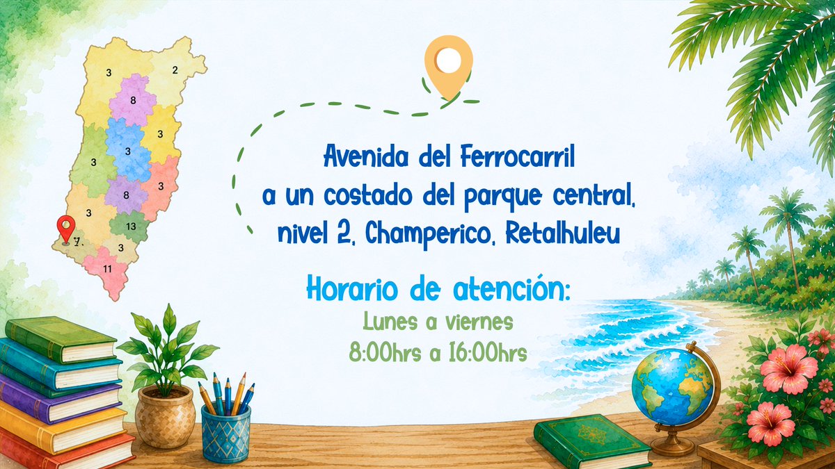 Banguat's tweet photo. 🌴 Entre la brisa del Pacífico y el deseo de aprender, encontrarás un espacio donde el conocimiento está al alcance de todos. La #BibliotecaDepartamentalBanguat en #Champerico, #Retalhuleu, ofrece un lugar para leer, investigar y descubrir nuevas oportunidades a través de los libros. 📚La entrada es gratuita. #BanguatInvita