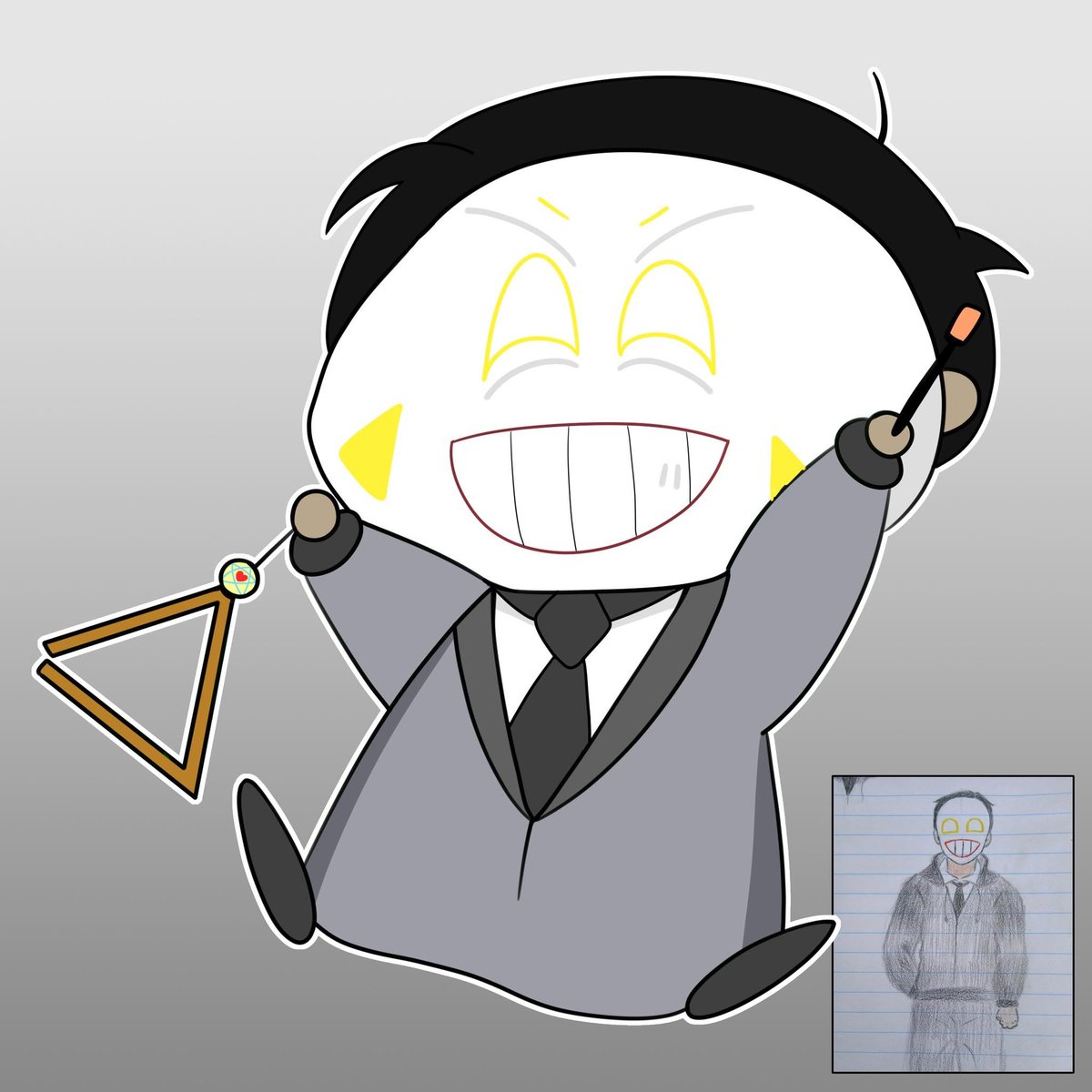 kumo_yosei's tweet photo. 7/16
El hada de hoy es: ¡Mr. Smiling, un OC de Briomar Rodriguez! (es de FB). ¡Usa un triángulo!
Me gusta su cara, es muy expresiva, a pesar de la máscara.
#OC #Hada https://t.co/u2JE96iQuJ