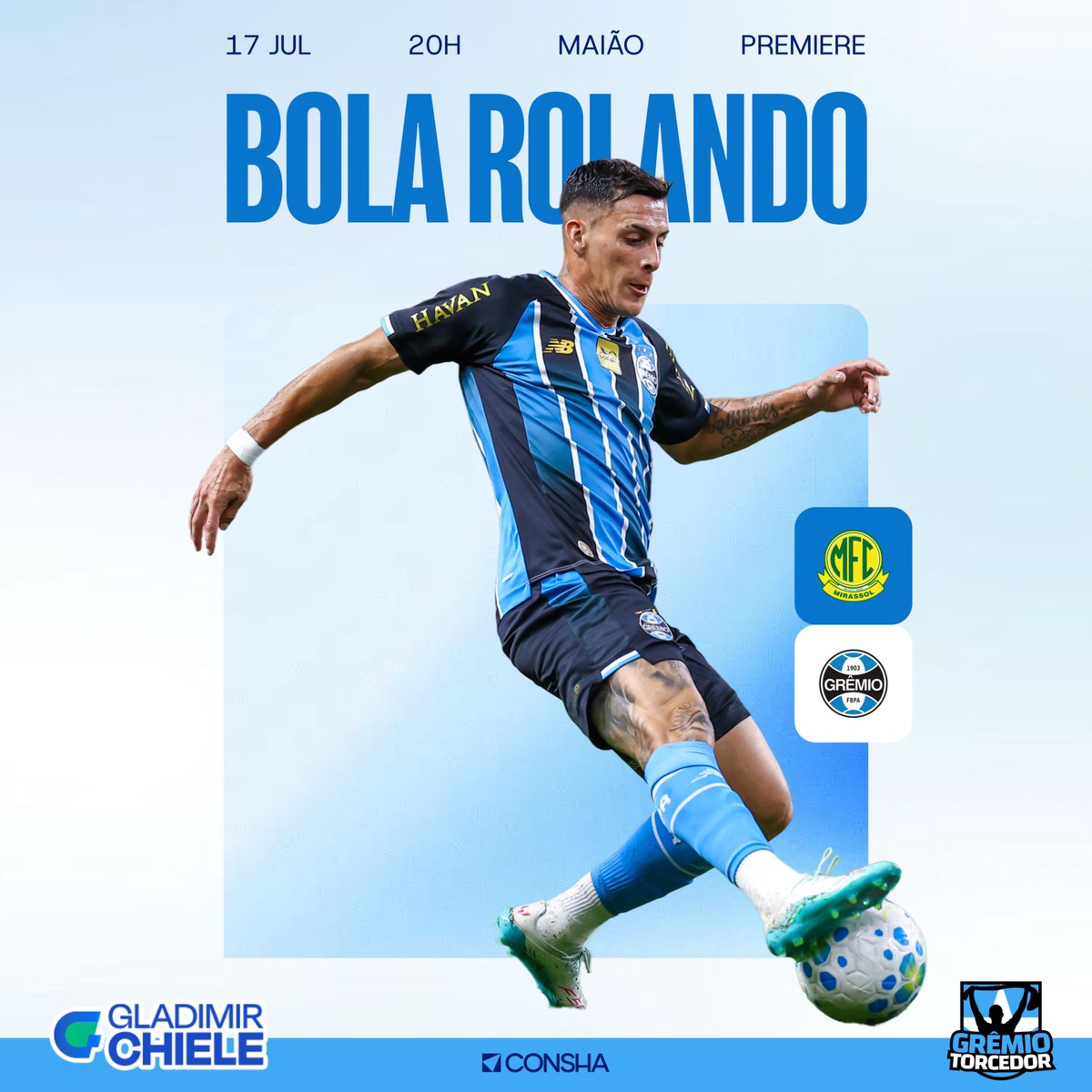 MGT2026's tweet photo. A BOLA ROLA NO MAIÃO! 🇪🇪⚽

Mirassol e Grêmio se enfrentam pela primeira partida do Tricolor após a pausa para a Copa, marcando o retorno do Campeonato Brasileiro.

Depois dos amistosos de preparação, chega a hora de transformar expectativa em desempenho. É o início de uma nova etapa da temporada, e o torcedor gremista segue apoiando, na esperança de um recomeço dentro de campo.

A partida tem transmissão do Premiere. Vamos juntos por um bom retorno!