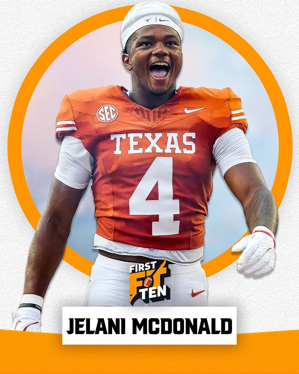 FirstAndTenYT's tweet photo. Jelani McDonald is an UNDERRATED Star in the 2027 NFL Draft!

6'2" 199 LBs | S Texas Longhorns

Jelani McDonald is a rising 2027 NFL Draft prospect with an intriguing blend of size, length, and elite athleticism. He is a versatile safety who can play deep, in the slot, or in the box, while showing strong instincts, physicality against the run, and reliable tackling. McDonald also flashes the ability to bait quarterbacks into mistakes, though he can be overly handsy in coverage and occasionally takes poor pursuit angles. If he refines those technical aspects, he has the tools to become one of the top safeties in the class. #NFL #CFB #NFLDraft