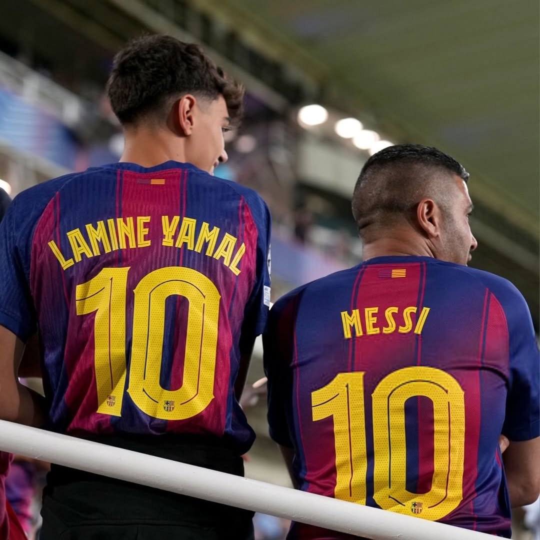 BarcaUniversal's tweet photo. 🚨 Leo Messi: "We (Barça) are lucky to have Lamine Yamal." ❤️ https://t.co/E2y1fAXpHK