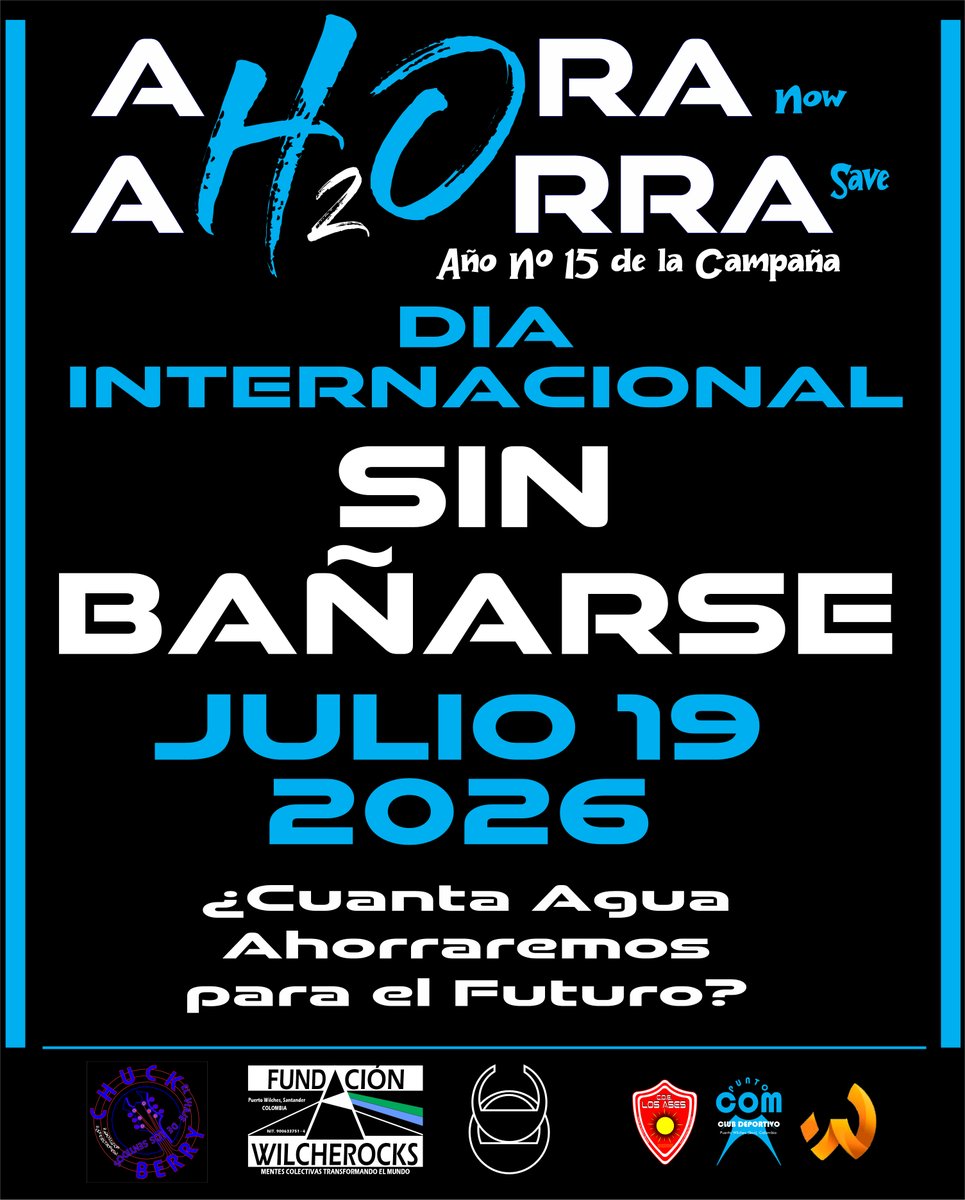 ChuckBerryRadio's tweet photo. AHORA AHORRA, DÍA INTERNACIONAL SIN BAÑARSE Año 15 de la Campaña. El 19-07 es el DÍA.
Son 365 días al año y solo te pedimos que no te bañes UN DÍA x el Planeta, x el  AGUA x las ESPECIES y x LOS CAMBIOS DE MENTALIDAD de una sociedad MUNDIAL, inmersa en la cultura del despilfarro. https://t.co/22u63bidZs