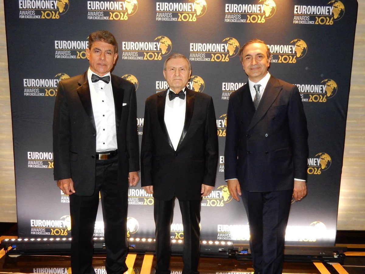 JournalistsTB's tweet photo. It was a pleasure to attend the #Euromoney Awards Ceremony alongside Mr.Esad #Çalık, son of Mr. Ahmet Çalık, Chairman of Çalık Holding, Mr. Mehmet Usta, Chairman of #AktifBank and #BTKBank, and Mr. Serhan Pıncablıgil, CEO of BTK Bank.
Congratulations https://t.co/xXZY82rvnj