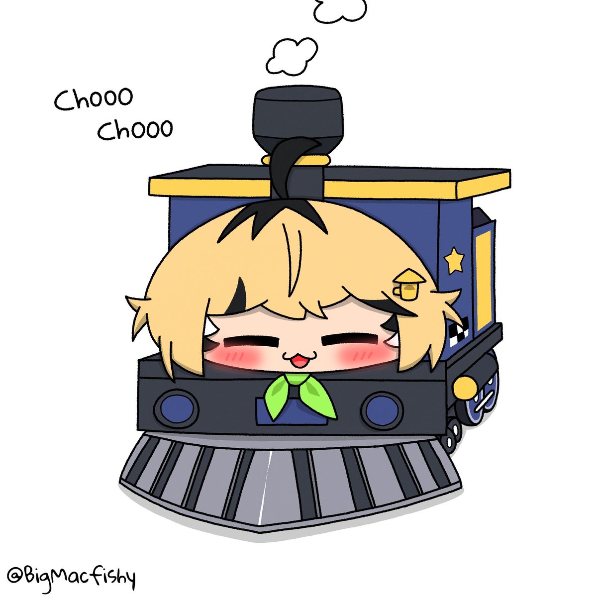 BigMacfishy's tweet photo. Doob train!✨🐹🚂

#doobart https://t.co/1kG3XL2n6q