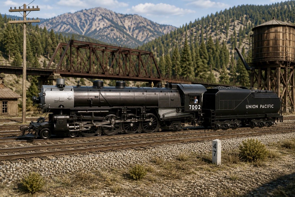 _snehasis's tweet photo. Union Pacific Mountain 4-8-2 UP7002
HO (1:87) scale prototype by Broadway Limited Imports ⁦@BLITrains⁩ https://t.co/XsxjKN5JFM