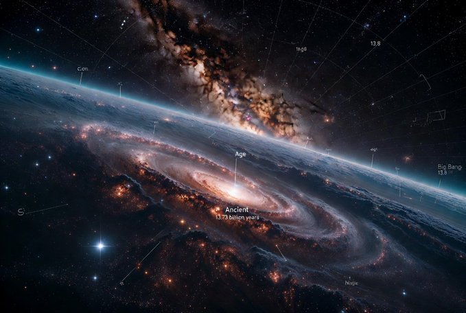 konstructivizm's tweet photo. Milky Way’s Oldest Stars Reveal the True Age of the Universe

Imagine stars in the vast halo of our Galaxy that have been shining since the Universe was practically a newborn. These ancient celestial veterans have just delivered powerful new evidence: the cosmos is almost certainly 13.8 billion years old — right in line with the standard model of cosmology. Ideas that tried to make the Universe significantly younger to solve the famous “Hubble tension” now look far less plausible.

On July 17, 2026, an international team led by Indranil Banik from the University of St Andrews (UK) published their analysis of more than 155,000 ancient stars. Their conclusion is striking: observations of these galactic old-timers strongly support the classic 13.8-billion-year age and seriously challenge younger-Universe scenarios.

Why does this matter?

Astronomers usually calculate the Universe’s age from the cosmic microwave background — the faint afterglow of the Big Bang, released when the cosmos was just 380,000 years old. But there’s a completely independent check: find the oldest stars in the Milky Way. A star cannot be older than the Universe itself, so these objects set a firm lower limit on cosmic age.

This method has become especially important because of the Hubble tension — the long-standing discrepancy between different measurements of how fast the Universe is expanding. Since the 2010s, early-Universe data and local observations have refused to agree. Some proposed solutions required shrinking the Universe’s age to around 12.9 billion years. But if our Galaxy already contains stars older than that, those ideas run into serious trouble.

How they hunted for the oldest stars

The team started with a massive catalog of over 247,000 stars from the LAMOST spectroscopic survey and the Gaia mission’s precise astrometry. After rigorous filtering — removing unreliable parallaxes, binary systems, and stars with “too young” chemical signatures — they were left with about 155,600 reliable candidates within 16,300 light-years of the Sun.

Star ages aren’t measured directly. They’re inferred from temperature, luminosity, and chemistry, then compared with sophisticated stellar evolution models. To avoid being fooled by statistical outliers, the researchers used advanced statistical techniques that reconstruct the full underlying age distribution rather than simply trusting the single oldest-looking star.

The result? The oldest star in the sample clocks in at 13.73 billion years. Add the roughly 200 million years modern models suggest were needed for the first long-lived stars to form after the Big Bang, and you get a cosmic age that matches the standard 13.8 billion years beautifully.

What it all means

Ancient stars in the Milky Way fit the standard ΛCDM cosmological model almost perfectly — and fit poorly with younger-Universe alternatives. While stellar age estimates still depend on models and observational quality, this study adds strong independent support for the age we’ve long accepted.

The paper, available on the Cornell University preprint server, shows once again that sometimes the answers to the biggest questions in cosmology are shining right above our heads.

The Universe keeps revealing its secrets — and they’re written in starlight.
