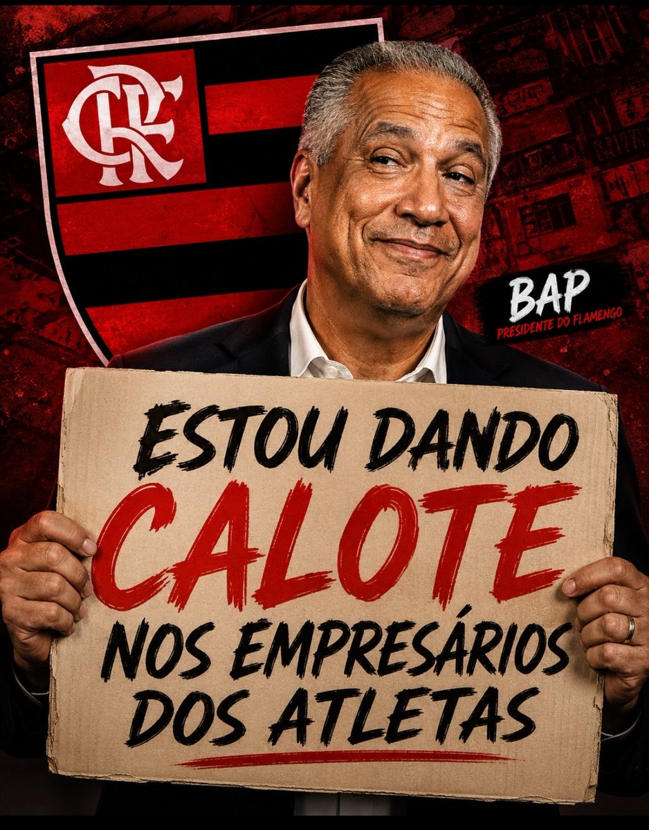 ONOSSOVASCO1's tweet photo. FLAMENGO DA CALOTE EM EMPRESÁRIOS

Flamengo  suspende comissões e empresários vão à CBF, Associação de agentes usa exemplo para pedir para ser incluída em escopo do fair play financeiro. 

Em sua defesa o flamengo diz que talvez  pague em 2027 se tiver dinheiro, consumando o calote nos empresários ‼️