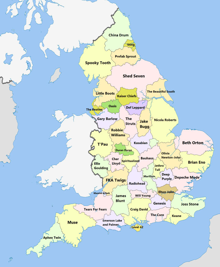 BrilliantMaps's tweet photo. Best Selling Musical Artists By English County of Origin

More about the map: https://t.co/14z9FixXbI https://t.co/rtvkdtaupu