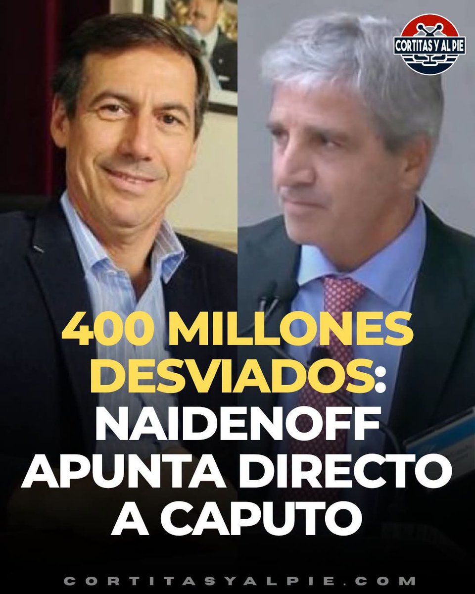 YfranEly's tweet photo. El auditor gral de la Nación, Luis Naidenoff, lanzó una acusación explosiva contra el ministro de Economía, Luis Caputo. Según reveló, el Gobierno habría redireccionado un crédito internacional de 400 millones de dólares que debía destinarse a la modernización del Ferrocarril https://t.co/OyVCtKxVnM