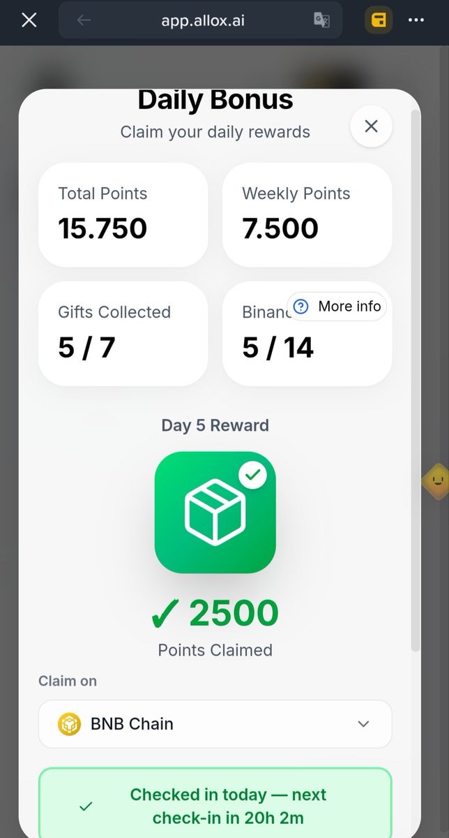 MezarRizkia's tweet photo. Ada event dari binance wallet nih, project dari @alloxdotai jadi nanti kita dapet alokasi token 10 juta $allox.
Task nya simpel cuma follow akun dan buat portofolio $20 aja sama check in harian aja

Simple kan https://t.co/2nDnpBTZZ5