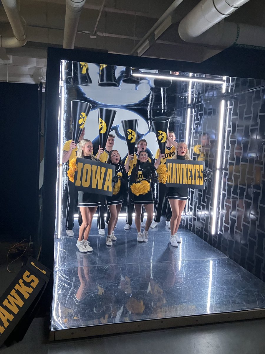 IOWACHEER's tweet photo. Media Day for the Iowa Spirit Squads - 50 Days Till Kickoff #GoHawks https://t.co/AieozlqPBt