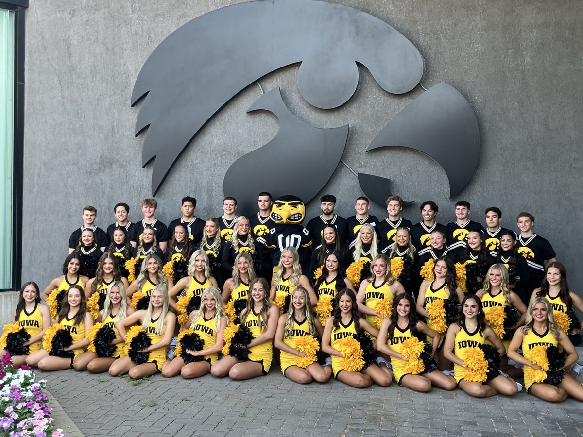 IOWACHEER's tweet photo. Media Day for the Iowa Spirit Squads - 50 Days Till Kickoff #GoHawks https://t.co/AieozlqPBt