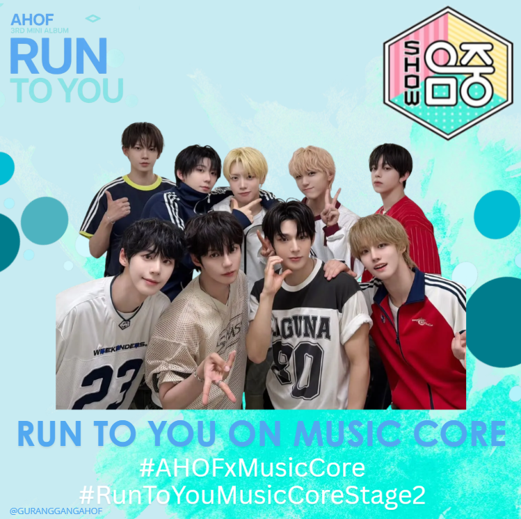 guranggangahof's tweet photo. 💙 Join the hashtag party and fill our timelines with love, reactions, and your favorite moments from RUN TO YOU. Let's enjoy another amazing stage together!

RUN TO YOU ON MUSIC CORE
#AHOFxMusicCore
#RunToYouMusicCoreStage2
#AHOF #아홉 https://t.co/rtk8rq6GVb