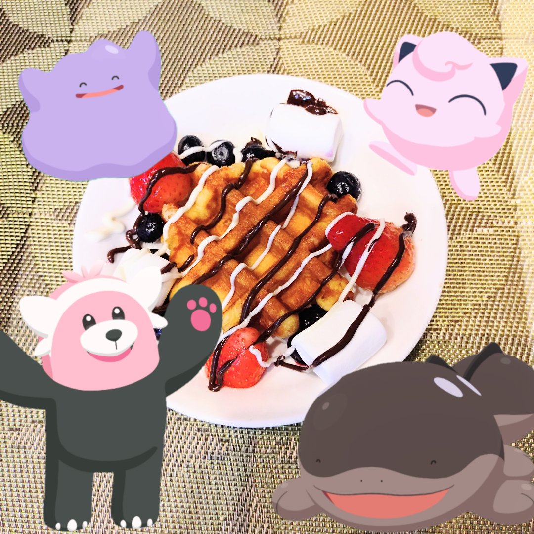 suzumi_ai's tweet photo. #ポケスリ3周年をみんなで

今日のおやつはワッフルです♪ https://t.co/VgWbBg6WOV