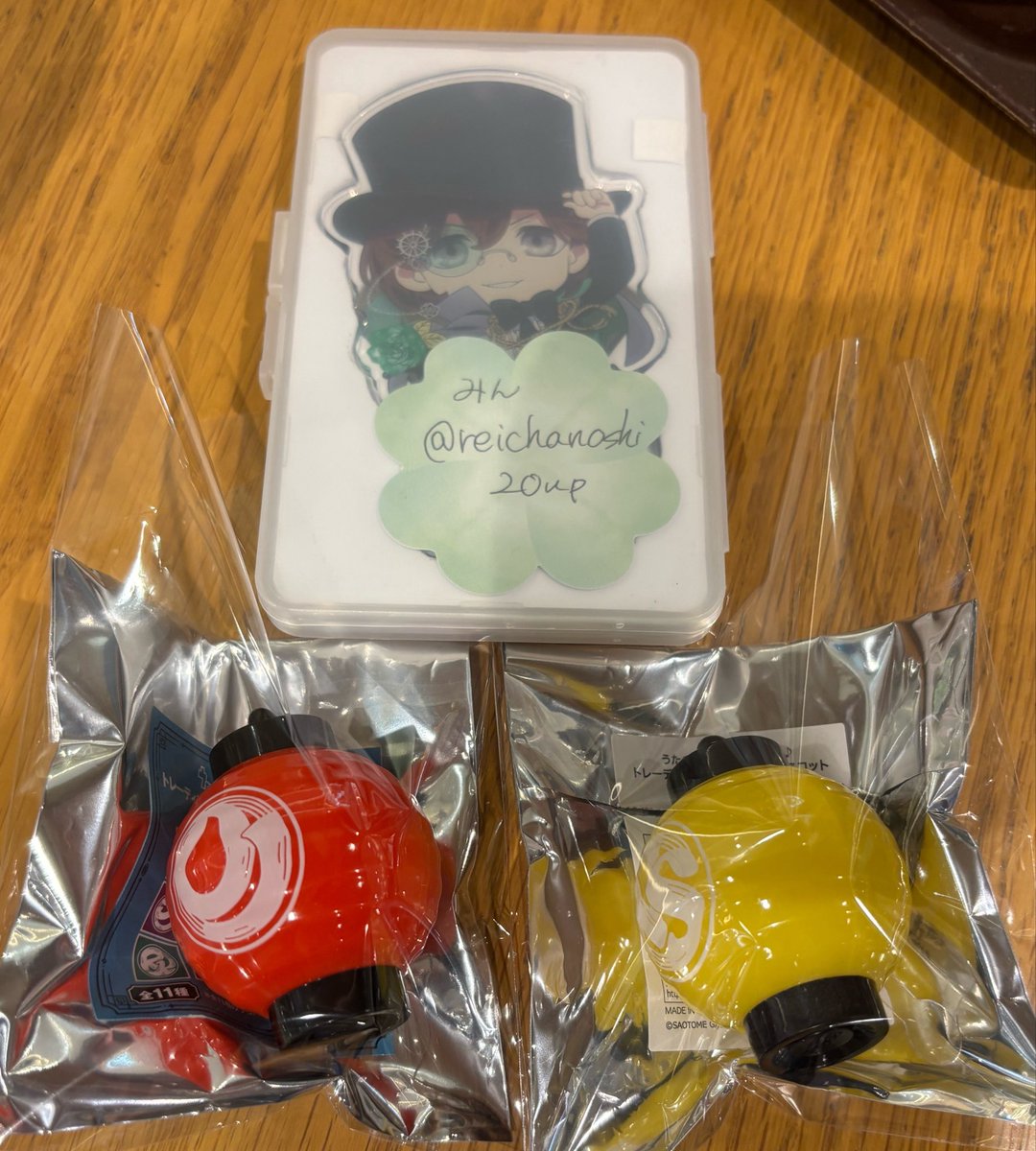 reichanoshi20up's tweet photo. 【交換】うたプリ　グラショ　名古屋
お名前バッジ　千社札　マドポチ　提灯

（譲）音也　那月　トキヤ　レン　セシル　蘭丸

（求）同種　嶺二

ただいま名古屋パルコにおります。
手渡し希望です。
よろしくお願いします。 https://t.co/00joxBZLJO