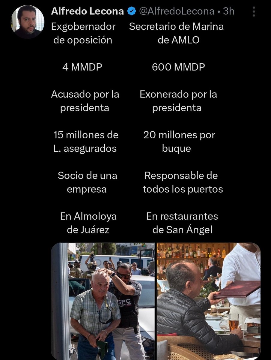Ciudadano2022's tweet photo. @Viri_Rios Pero hay demasiadas diferencias en la Justicia ⚖️ Selectiva del Bienestar... https://t.co/g68lLNCPhw