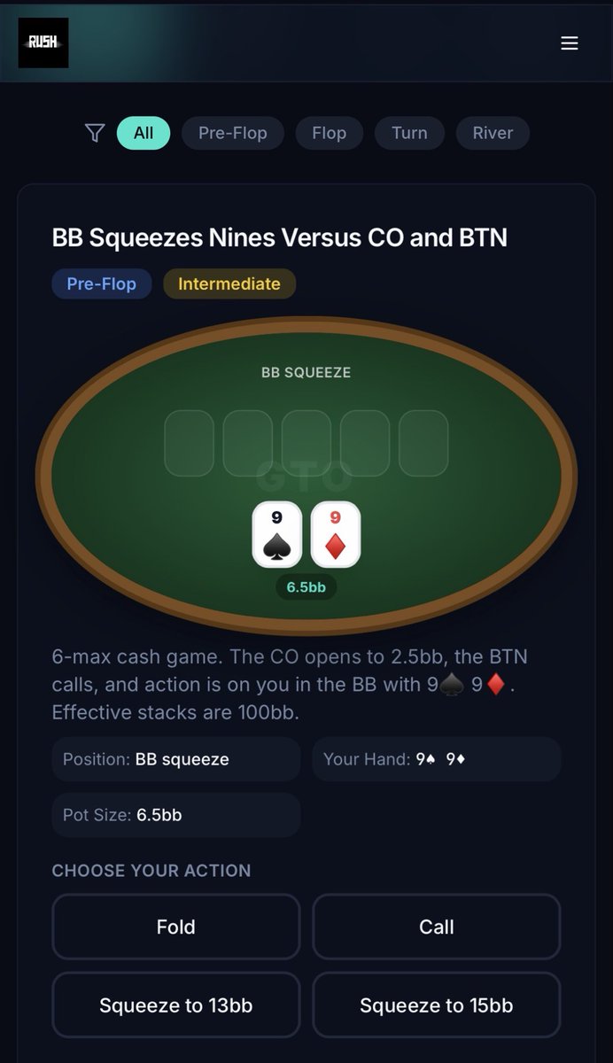 PokerRush_com's tweet photo. Level up your poker skills! 📈

✅ GTO Analysis
✅ Practice Tools
✅ Hand Review
All for FREE! 🆓✨

Start studying today and become a stronger player. ♠️♥️♣️♦️

https://t.co/C44My7VB2U

#Poker #GTO https://t.co/ORVSK2LlkW