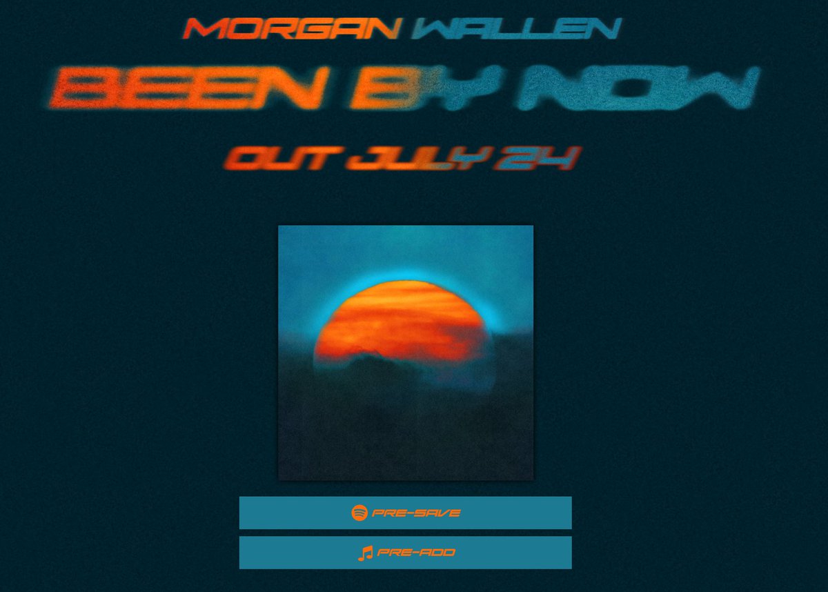 MorganChart's tweet photo. "Been By Now" by @MorganWallen will be released next Friday July 24, 2026 as the lead single for the upcoming MW5 album

https://t.co/2EBEQ31b4o https://t.co/4LkOHBUAvr