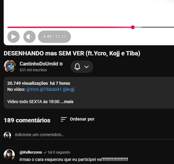 kellerzons's tweet photo. cara e no ultimo video do umild q eu n apareço NO TITULO, NA DESCRIÇÃO

E NEM NA APRESENTAÇÃO DO INICIO

EU FUI BANIDO? https://t.co/ja4sDb2ZIC